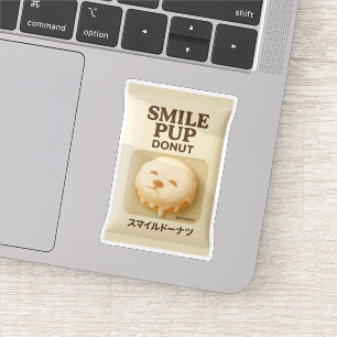 Smile Pup Donut: Glasierte Dessert-Spielzeugverpac Aufkleber