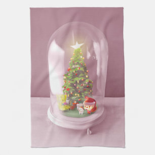 Smile Pup: Weihnachts-Glas-Dome & Magischer Baum Geschirrtuch
