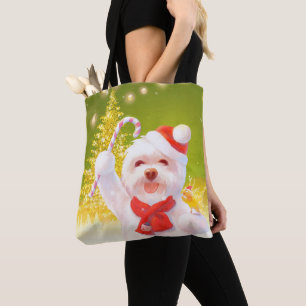 Smile Pup: Weihnachtsfreude Bichon Hund Tasche
