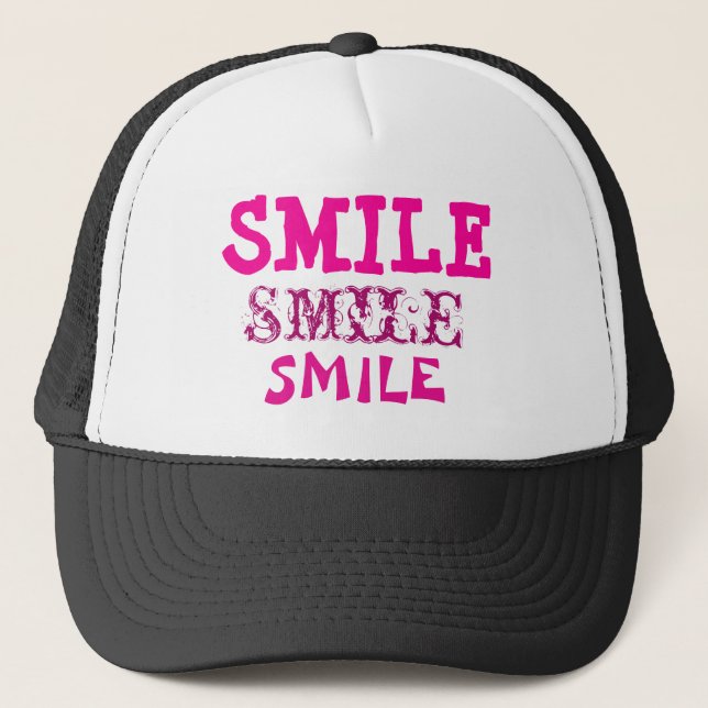 Smile Smile Smile Trucker Hat Truckerkappe (Vorderseite)