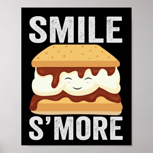 Smile S'more Funny Outdoor Camping Liebhaber Gesch Poster (Vorne)