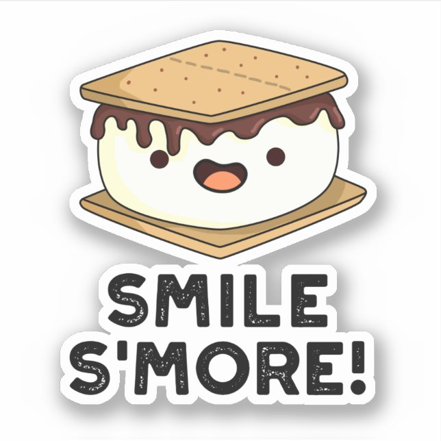 Smile Smore Funny Sweet Food Puff Aufkleber (Vorderseite)