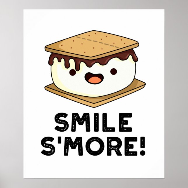 Smile Smore Funny Sweet Food Puff Poster (Vorne)