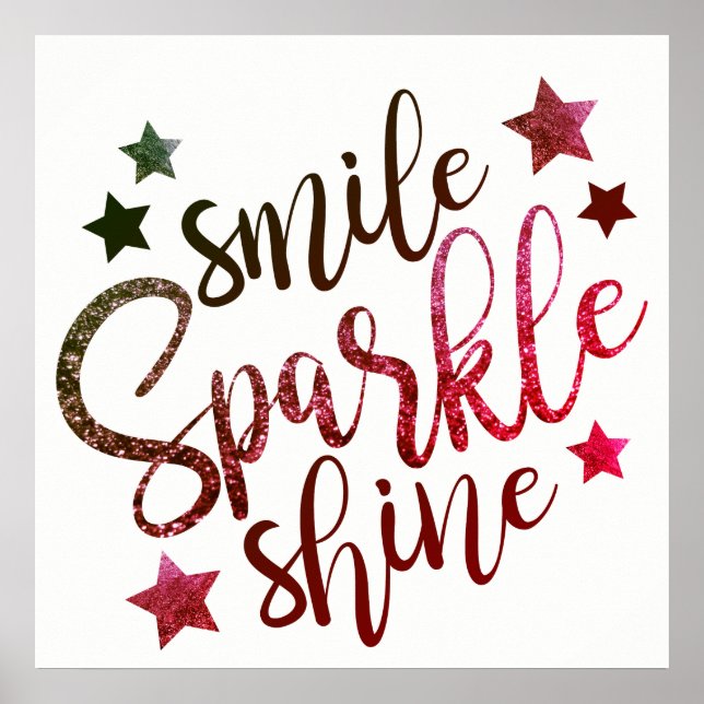 Smile Sparkine Shine Wine White Poster (Devant)