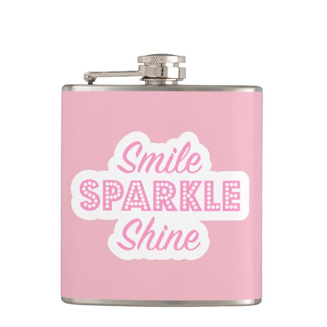 Smile Sparkle Shine Flachmann (Vorderseite)