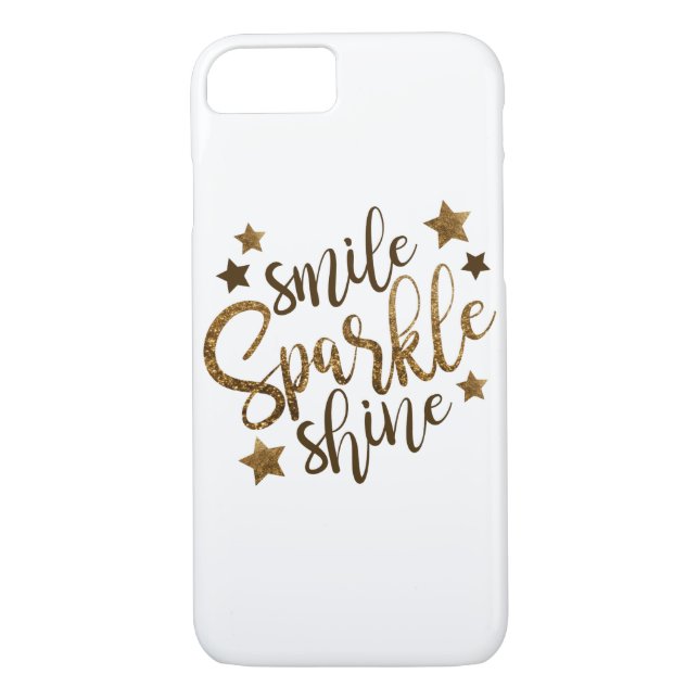 Smile Sparkle Shine Inspiration Zitat Case-Mate iPhone Hülle (Rückseite)