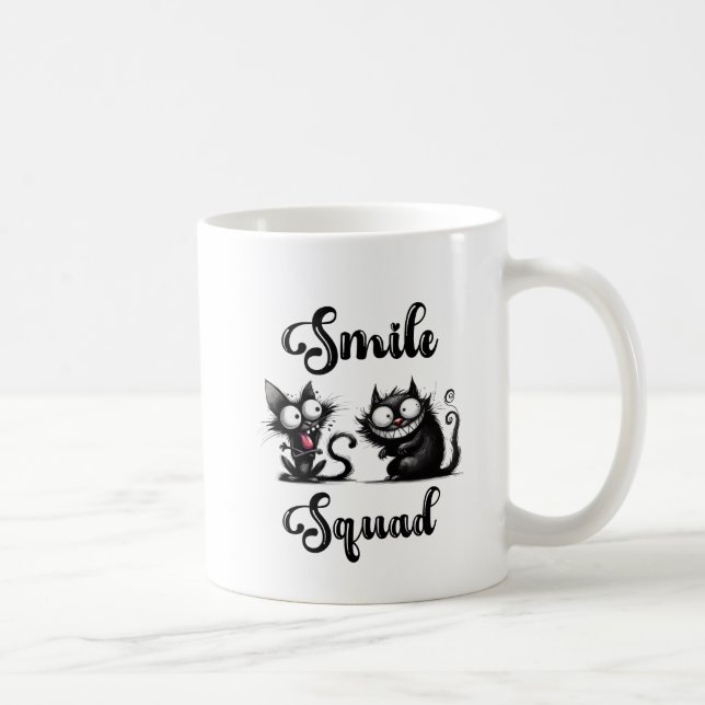 Smile Squad mit lustigem Katzen-Design Kaffeetasse (Rechts)