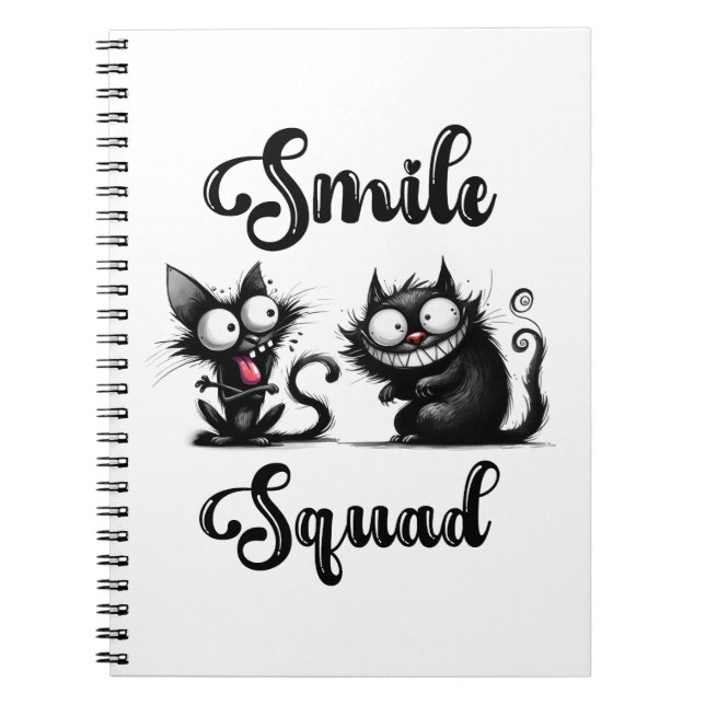 Smile Squad mit lustigem Katzen-Design Notizblock (Vorderseite)