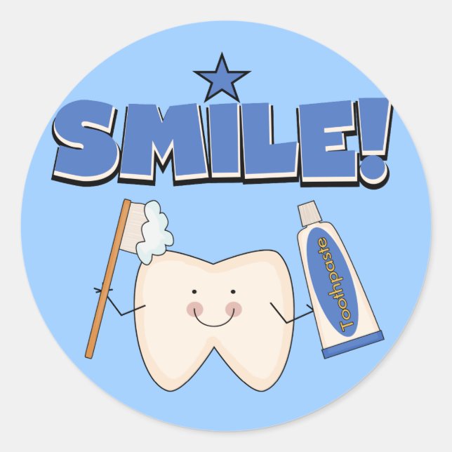 SMILE - T - Shirt und Geschenke von Zahnrädern Runder Aufkleber (Vorderseite)