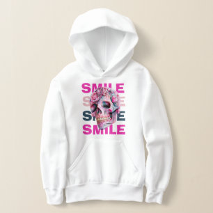 Smile-Totenkopf-Grafik Hoodie