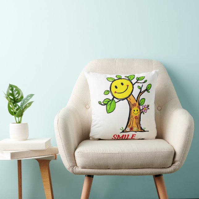 "Smile Tree" Positive Vibes Kissen (Stuhl )