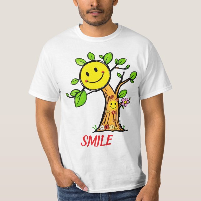 "Smile Tree" Positive Vibes T-Shirt (Vorderseite)