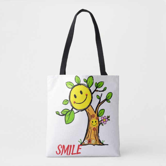 "Smile Tree" Positive Vibes Tasche (Vorderseite)
