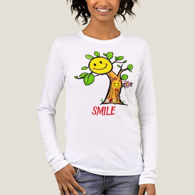 "Smile Tree" Positive Vibes Tri-Blend Shirt (Vorderseite)