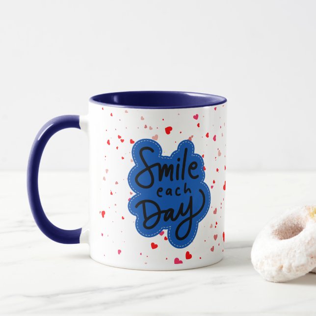 Smile Typografie Tasse (Mit Donut)