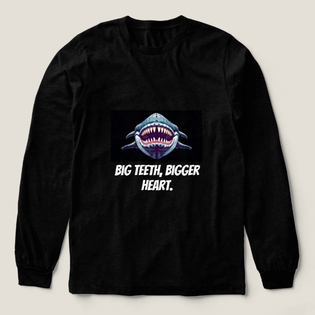 Smile Wide: Big Teeth, Bigger Heart Whale Inspired Tri-Blend Shirt (Design Vorderseite)