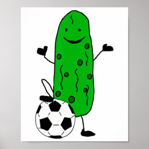 Smilealottees Lustige Dillgurke spielt Fußball Poster