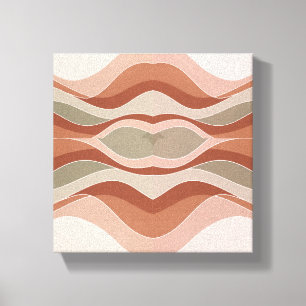SmileGeometric Wave Wall Art - Skandinavische Lein Leinwanddruck