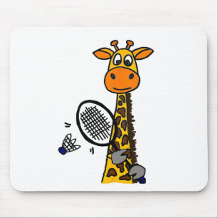 Smilemoreteesa Funny Giraffe Playing Badminton Car Mousepad