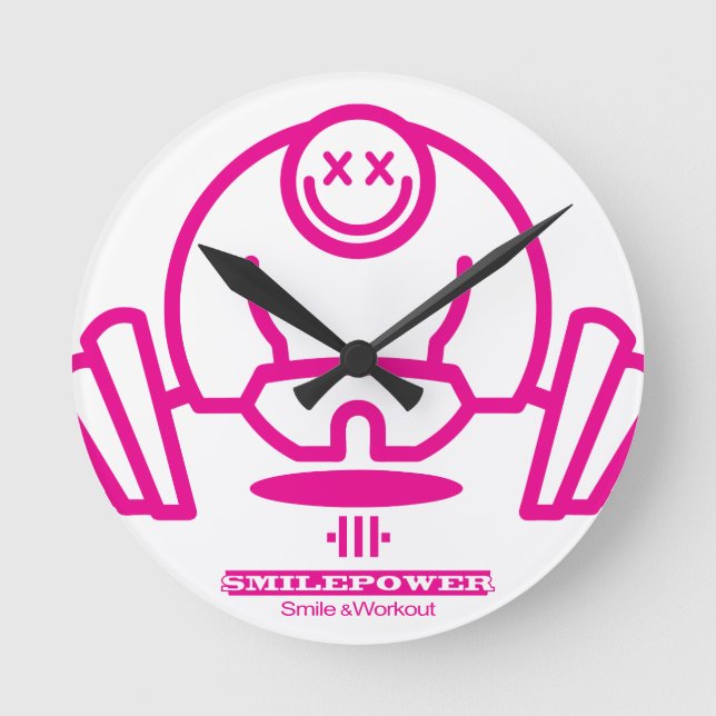 Smilepower Runde Wanduhr (Vorderseite)