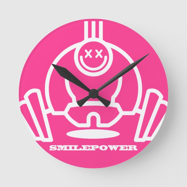 Smilepower Runde Wanduhr (Vorderseite)