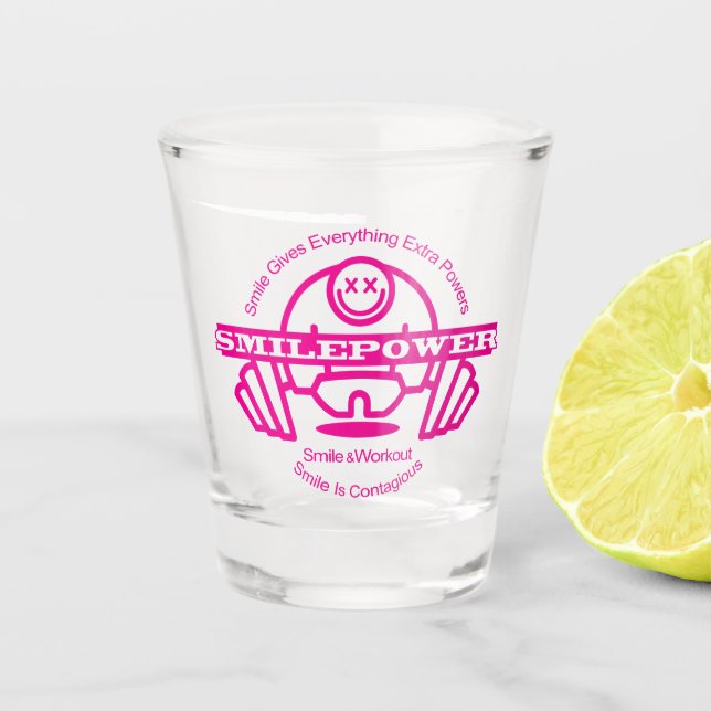 Smilepower Schnapsglas (Vorderseite)