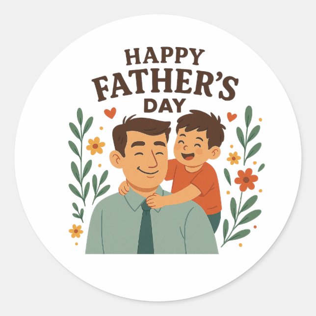Smiles for Dad Runder Aufkleber (Vorderseite)