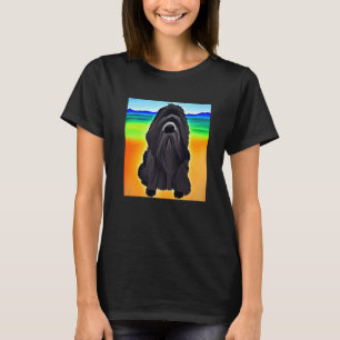 Smileteespies Black Newfundland Puppy Dog Cubism T-Shirt