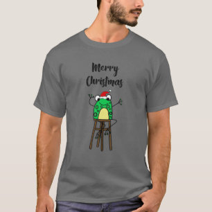 SmileteesXMASa Funny Frog in Weihnachtsmannmütze M T-Shirt