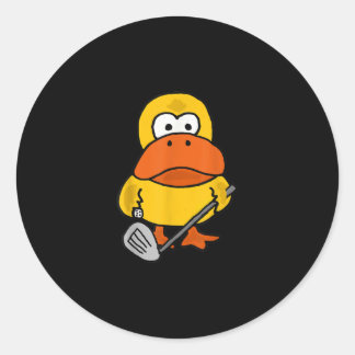 Smiletodays Funny Duck Playing Golf Runder Aufkleber