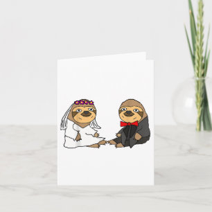 Smiletodaytees Funny Sloth Braut und Groom Wedding Karte
