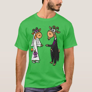 Smiletodaytees Ziegenbraut und Bräutigam Hochzeit T-Shirt