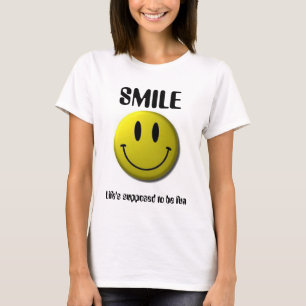 Smiley-1, LÄCHELN, Lebens Spaß sein gesollt T-Shirt