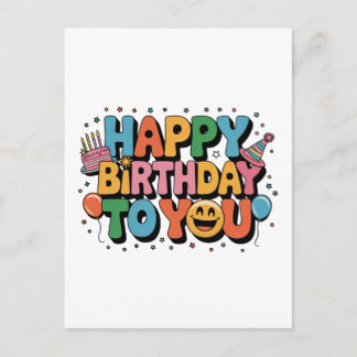 Smiley Alles Gute zum Geburtstag Einladungspostkarte