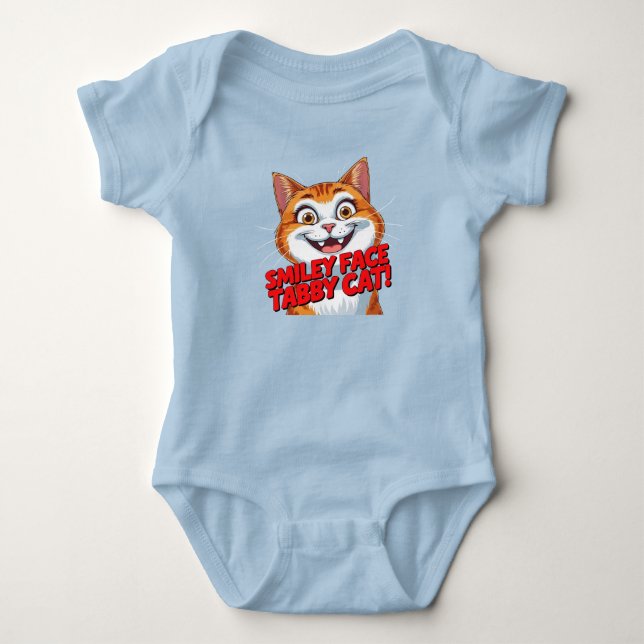 Smiley Face Tabby Cat!!! Baby BodySuit Baby Strampler (Vorderseite)