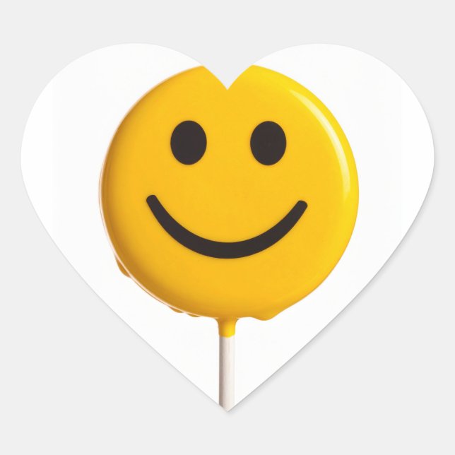 Smiley-Gesicht Herz-Aufkleber (Vorderseite)