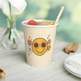 Smiley-Gesicht Retro-Papierbecher Pappbecher