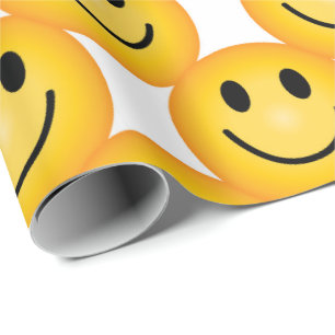 Smiley Happy Face Emoji bedrucktes Geschenkpapier