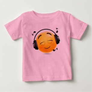 Smiley Headphoned Emoji Fine Jersey Baby T-shirt