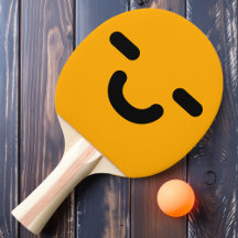 Smiley Orange Ping Pong Paddle Paddel