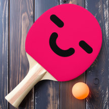 Smiley Pink Ping Pong Paddle Paddel
