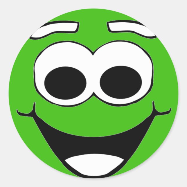 Smiley Runder Aufkleber (Vorderseite)