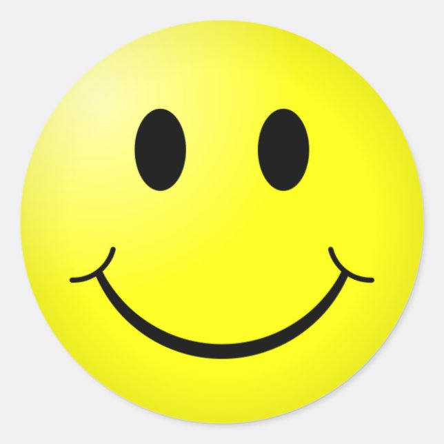 Smiley Runder Aufkleber (Vorderseite)