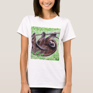 Smiley Sloth Painting T-Shirt