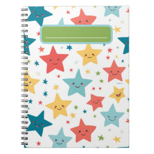 Smiley Stars Fun Kinderzimmer Happy kids Pattern Notizblock