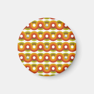 Smiley Vintage Retro Muster Nr. 02 Magnet