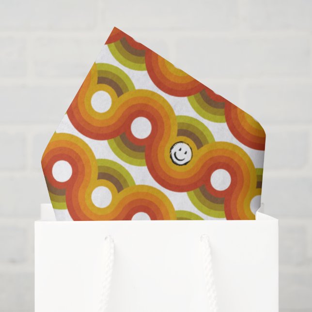 Smiley Vintage Retro Muster Nr. 02 Seidenpapier (Geschenktüte)