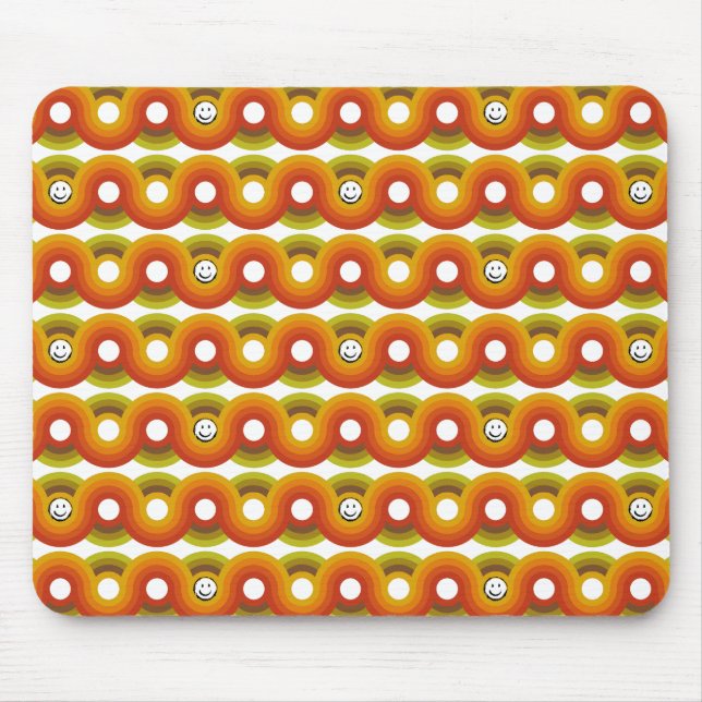 Smiley Vintage Retro Pattern No. 02 Mousepad (Vorne)