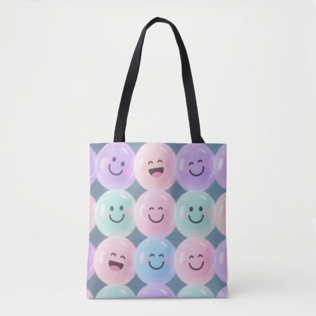 Smileys Grid - Pastel Gen Z Vibes Tasche (Vorderseite)