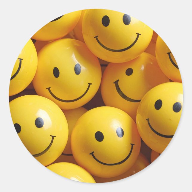 Smileys Runder Aufkleber (Vorderseite)